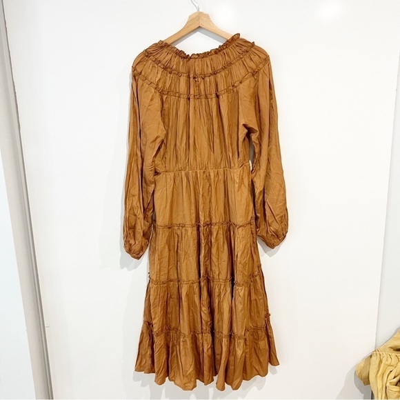 Anthropologie Entro Long-Sleeved Tiered Midi Dress - Picture 5 of 15